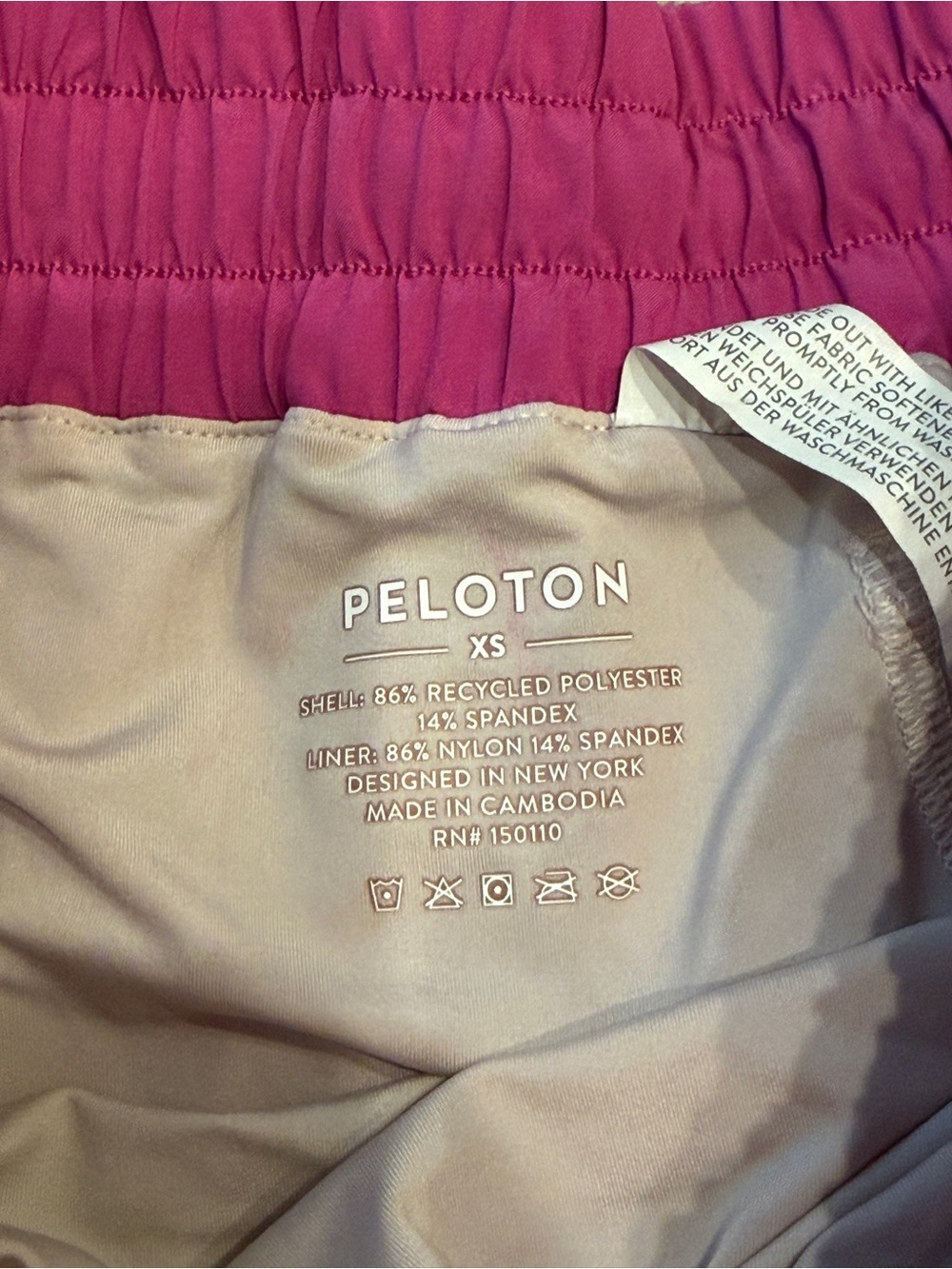 Peloton Hot Pink Women's Peloton 4" Tulip Run Shorts - Picture 2 of 3